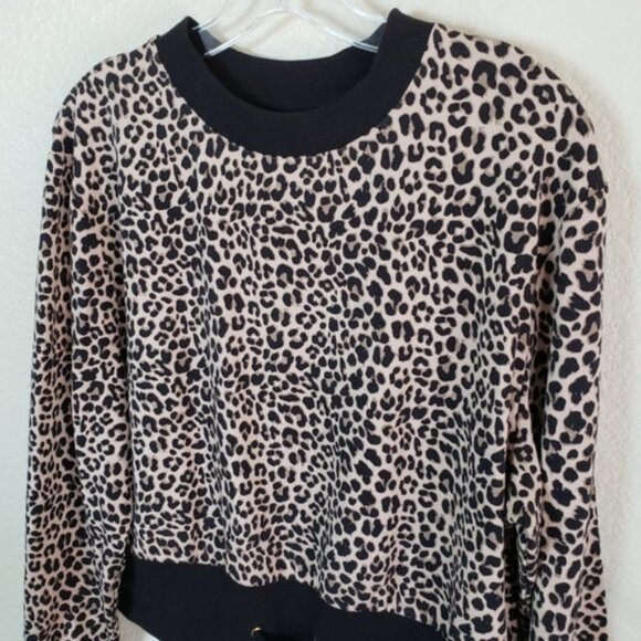 VARLEY Arden Leopard Print Sweatshirt size XS Oversized - Picture 10 of 12
